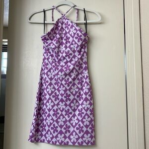 Purple Hawaiian theme dress